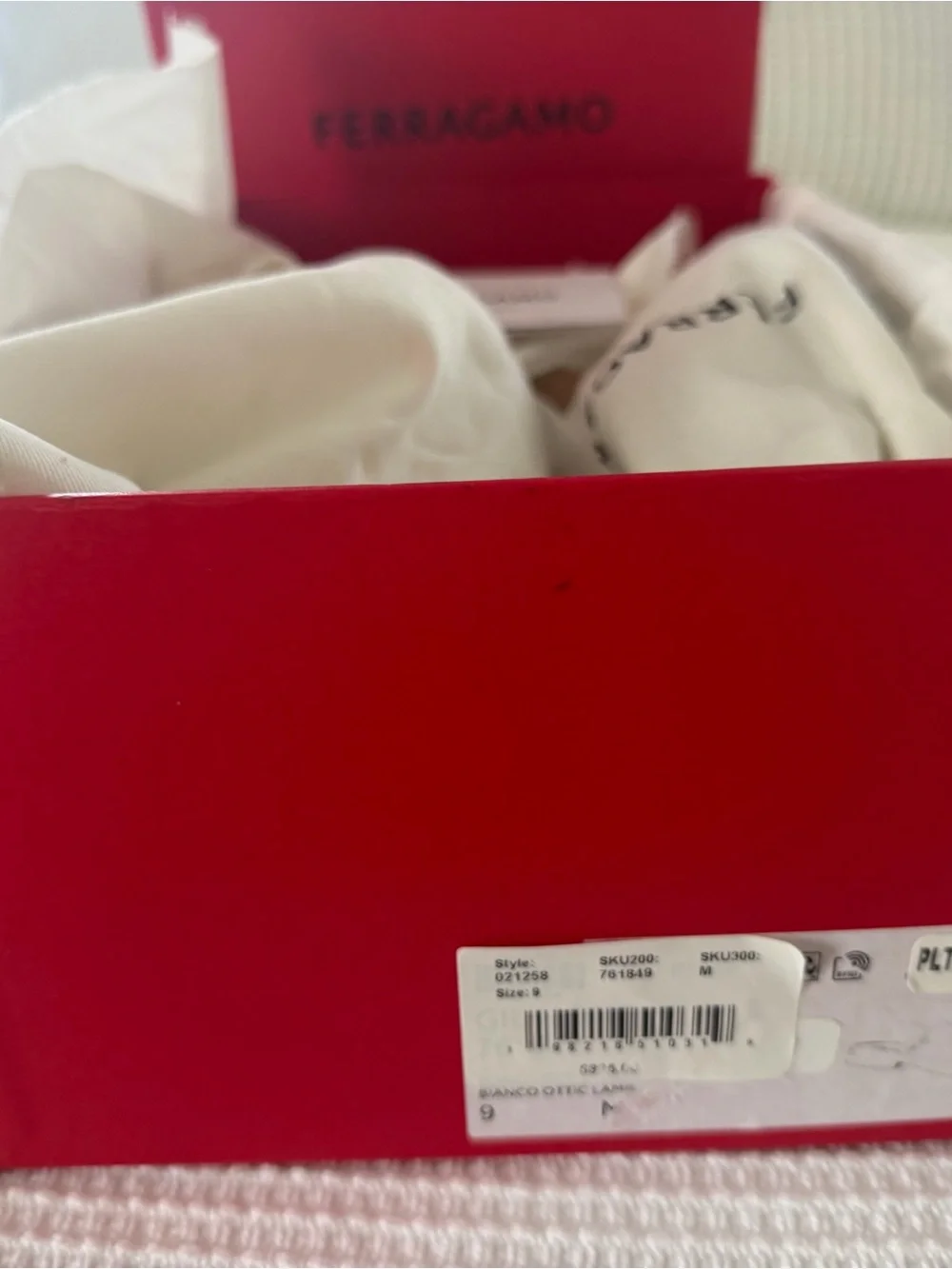 Salvatore Ferragamo White and Black Slide Pair